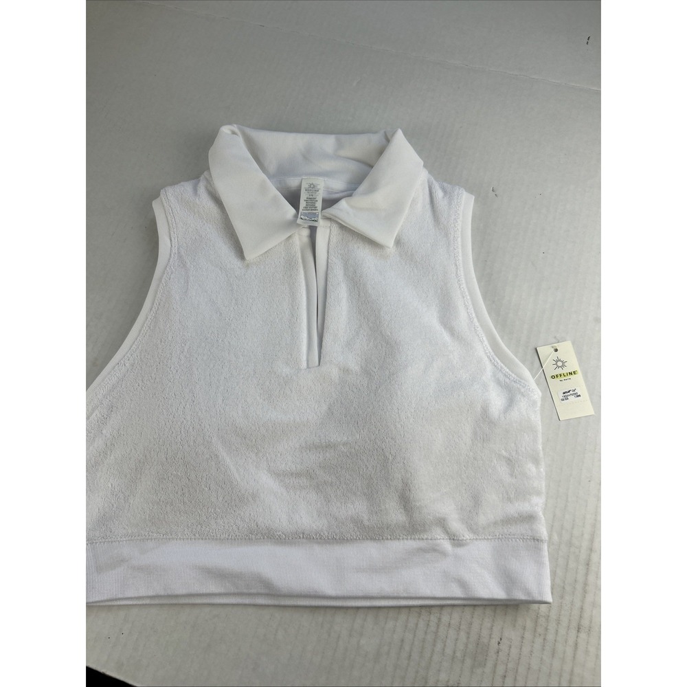 Offline By Aerie Sleeveless Crop Top Built In Bra V‎ Neck 647